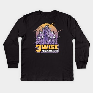 Three Wise Monkeys Kids Long Sleeve T-Shirt